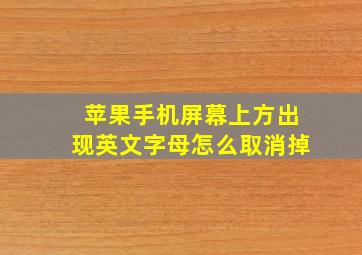 苹果手机屏幕上方出现英文字母怎么取消掉