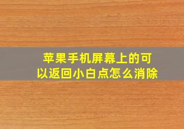 苹果手机屏幕上的可以返回小白点怎么消除