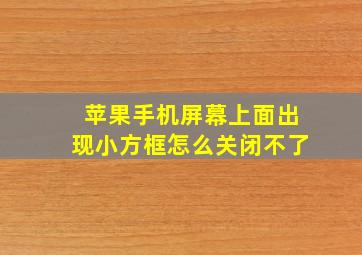 苹果手机屏幕上面出现小方框怎么关闭不了