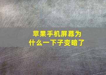 苹果手机屏幕为什么一下子变暗了