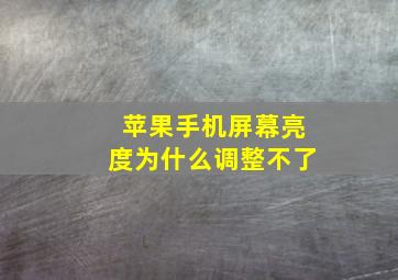 苹果手机屏幕亮度为什么调整不了