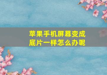 苹果手机屏幕变成底片一样怎么办呢