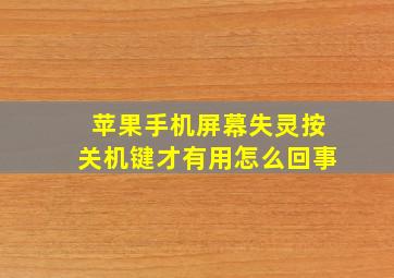 苹果手机屏幕失灵按关机键才有用怎么回事