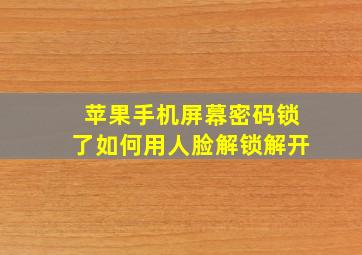 苹果手机屏幕密码锁了如何用人脸解锁解开