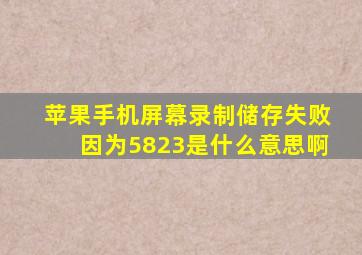 苹果手机屏幕录制储存失败因为5823是什么意思啊