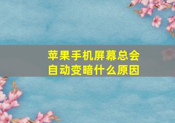 苹果手机屏幕总会自动变暗什么原因