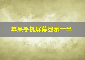 苹果手机屏幕显示一半