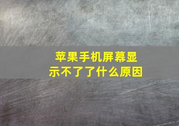 苹果手机屏幕显示不了了什么原因