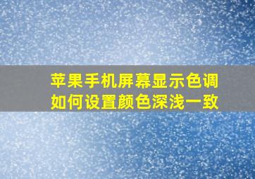 苹果手机屏幕显示色调如何设置颜色深浅一致