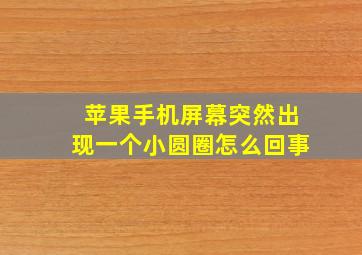 苹果手机屏幕突然出现一个小圆圈怎么回事