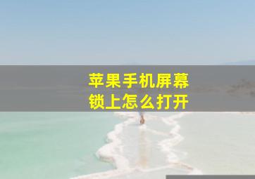 苹果手机屏幕锁上怎么打开