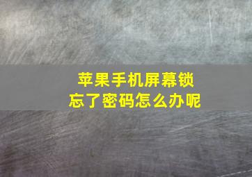 苹果手机屏幕锁忘了密码怎么办呢