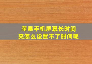 苹果手机屏幕长时间亮怎么设置不了时间呢