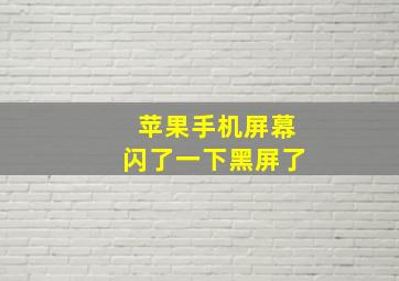 苹果手机屏幕闪了一下黑屏了