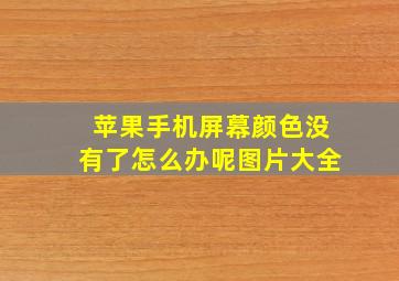 苹果手机屏幕颜色没有了怎么办呢图片大全