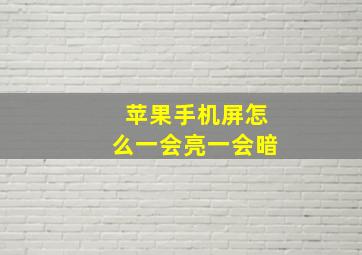 苹果手机屏怎么一会亮一会暗