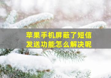 苹果手机屏蔽了短信发送功能怎么解决呢