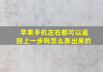 苹果手机左右都可以返回上一步吗怎么弄出来的