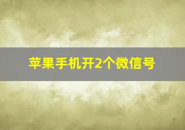 苹果手机开2个微信号