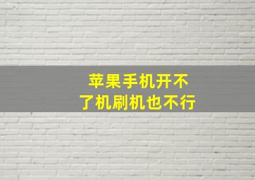 苹果手机开不了机刷机也不行