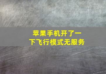 苹果手机开了一下飞行模式无服务