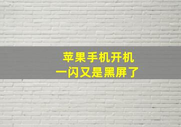 苹果手机开机一闪又是黑屏了