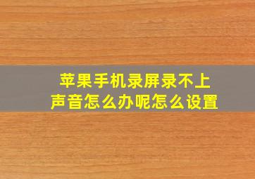 苹果手机录屏录不上声音怎么办呢怎么设置