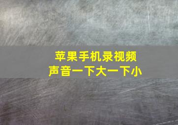 苹果手机录视频声音一下大一下小