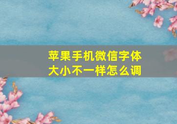 苹果手机微信字体大小不一样怎么调