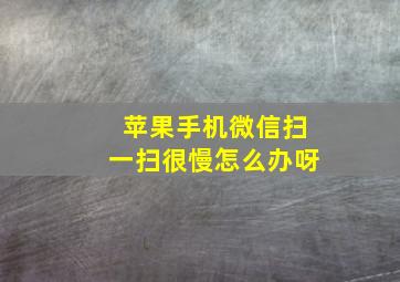 苹果手机微信扫一扫很慢怎么办呀