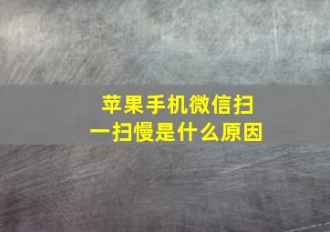 苹果手机微信扫一扫慢是什么原因