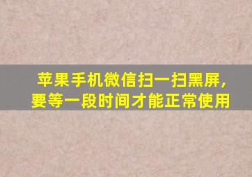 苹果手机微信扫一扫黑屏,要等一段时间才能正常使用