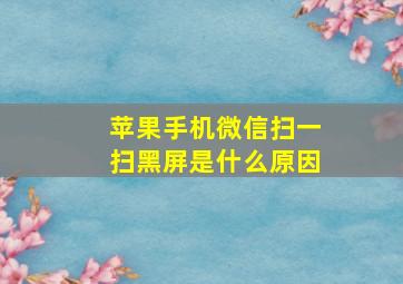 苹果手机微信扫一扫黑屏是什么原因