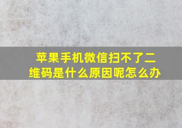 苹果手机微信扫不了二维码是什么原因呢怎么办