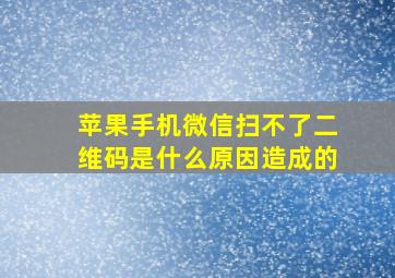 苹果手机微信扫不了二维码是什么原因造成的