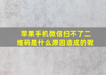 苹果手机微信扫不了二维码是什么原因造成的呢