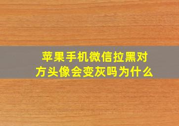 苹果手机微信拉黑对方头像会变灰吗为什么