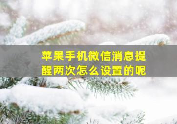 苹果手机微信消息提醒两次怎么设置的呢