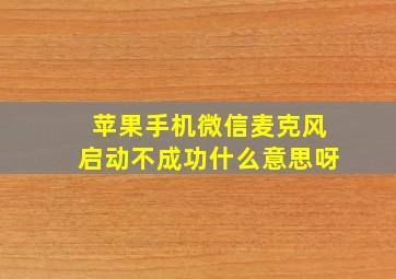 苹果手机微信麦克风启动不成功什么意思呀