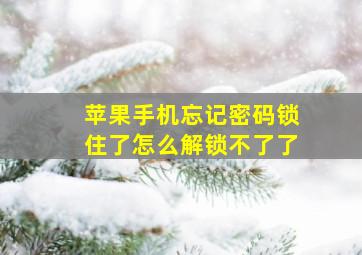 苹果手机忘记密码锁住了怎么解锁不了了