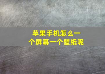 苹果手机怎么一个屏幕一个壁纸呢