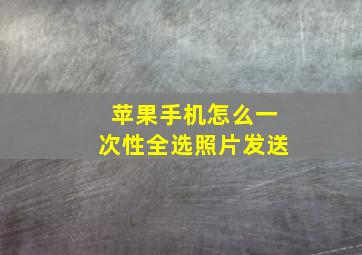 苹果手机怎么一次性全选照片发送