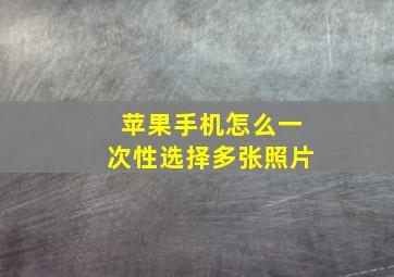 苹果手机怎么一次性选择多张照片