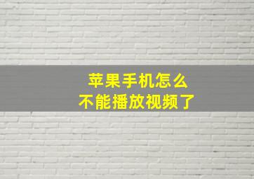 苹果手机怎么不能播放视频了