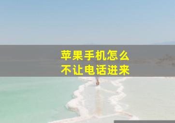 苹果手机怎么不让电话进来