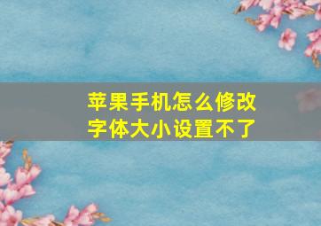 苹果手机怎么修改字体大小设置不了