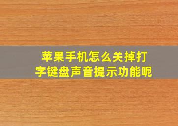 苹果手机怎么关掉打字键盘声音提示功能呢