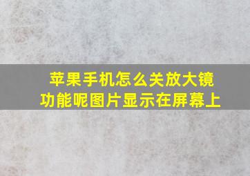 苹果手机怎么关放大镜功能呢图片显示在屏幕上