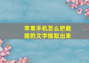 苹果手机怎么把截图的文字提取出来