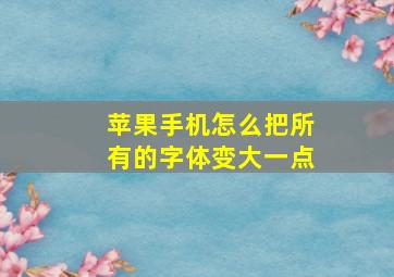 苹果手机怎么把所有的字体变大一点